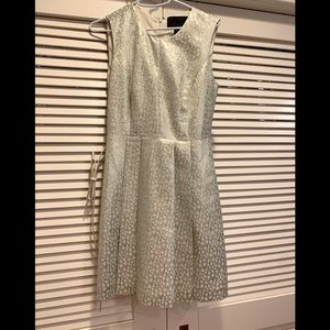 Miss Wu Size 2 Mint Green Gold Swing pleated cocktail dress